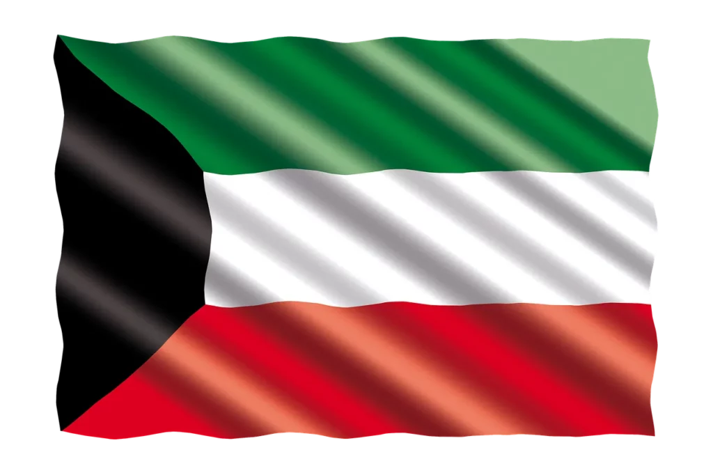 Image du drapeau du koweit au vent